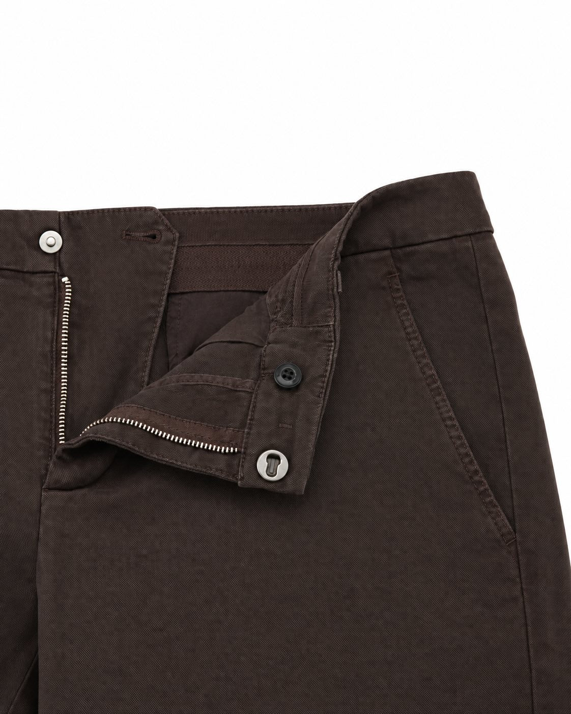 Cotton chinos with elastane in dark brown