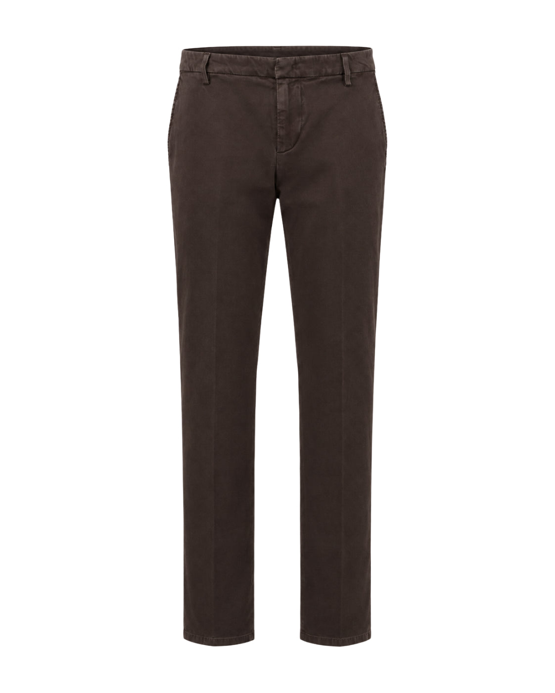 Cotton chinos with elastane in dark brown