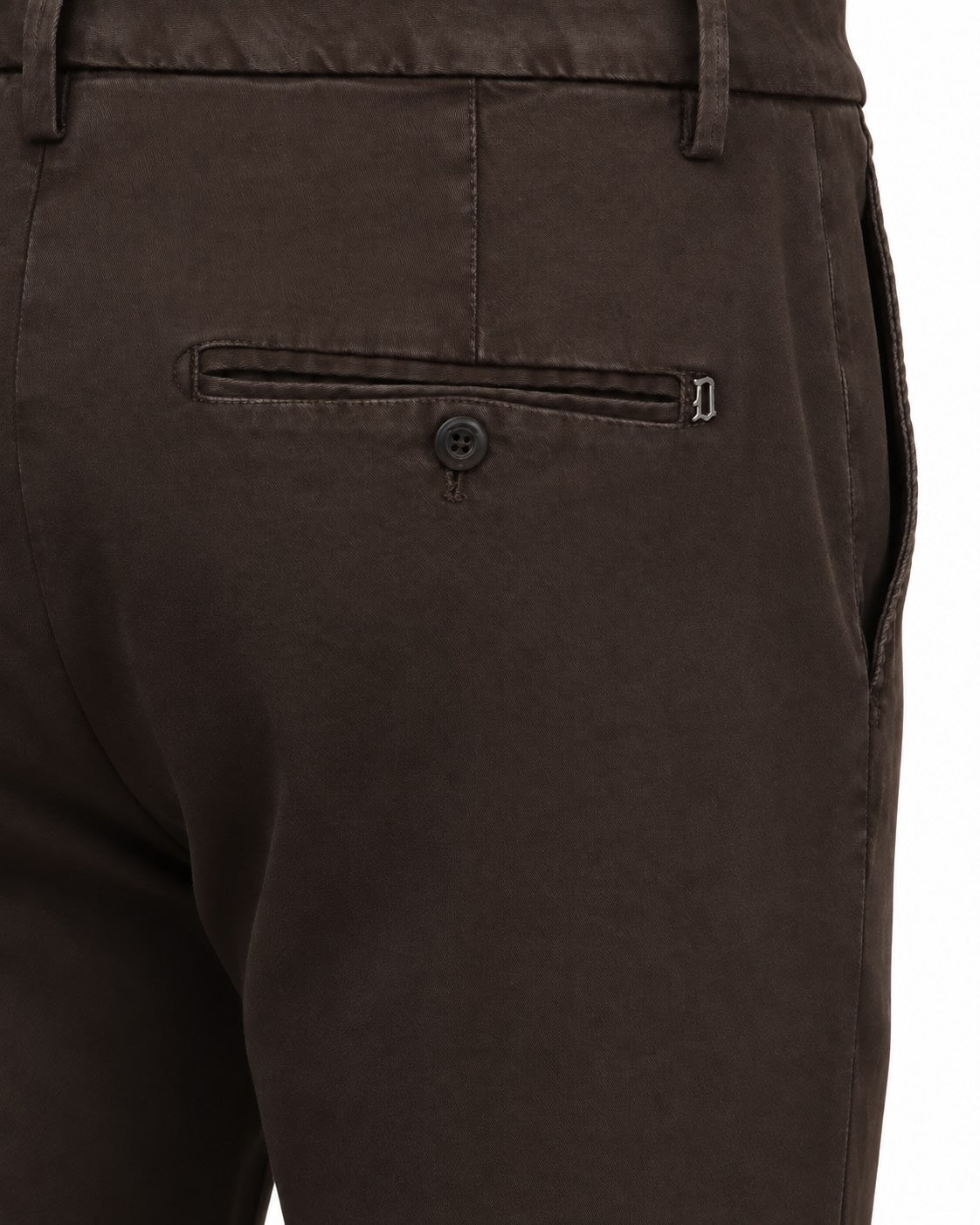 Cotton chinos with elastane in dark brown