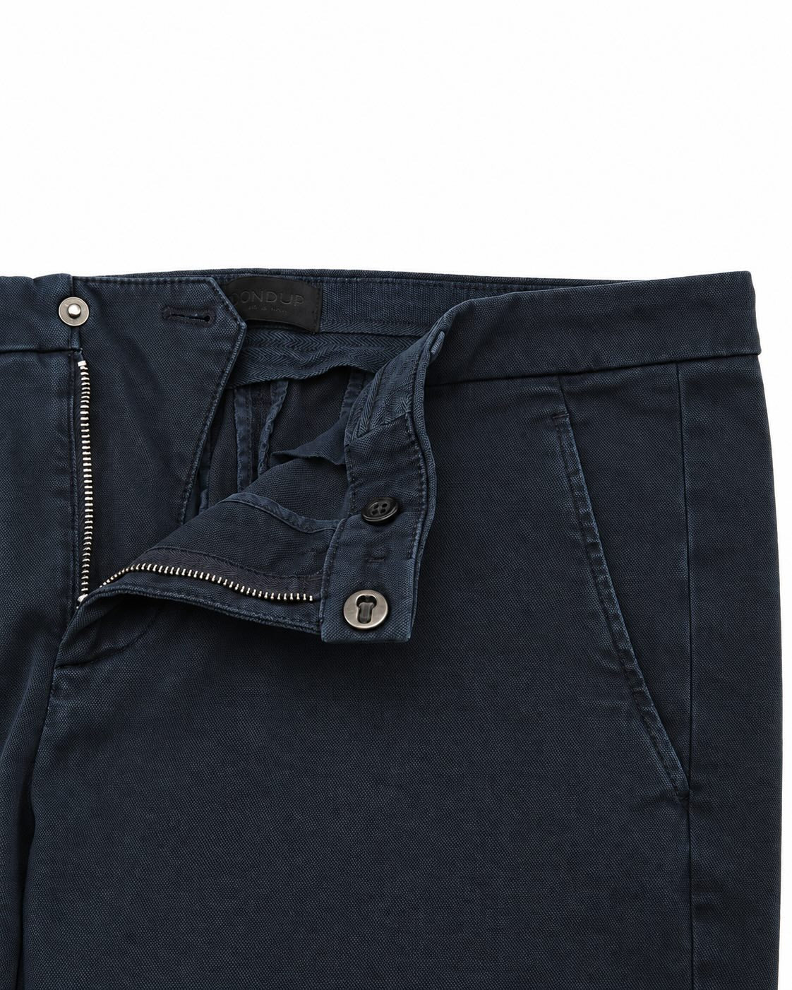 Cotton chinos with elastane in dark blue