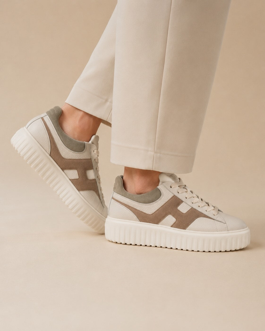 Low Top Sneaker Scotchgrain Leder Kassettensohle