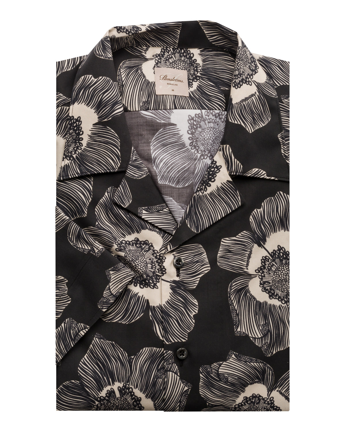 Kurzarmhemd Floralprint Baumwolle Lyocell Resortkragen