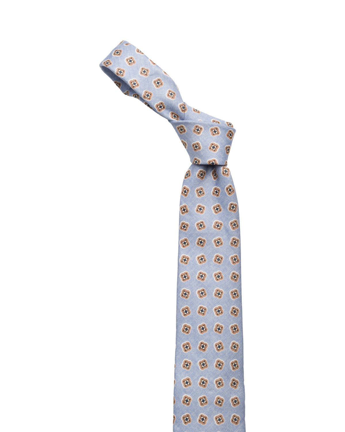Silk tie, finely patterned, light blue