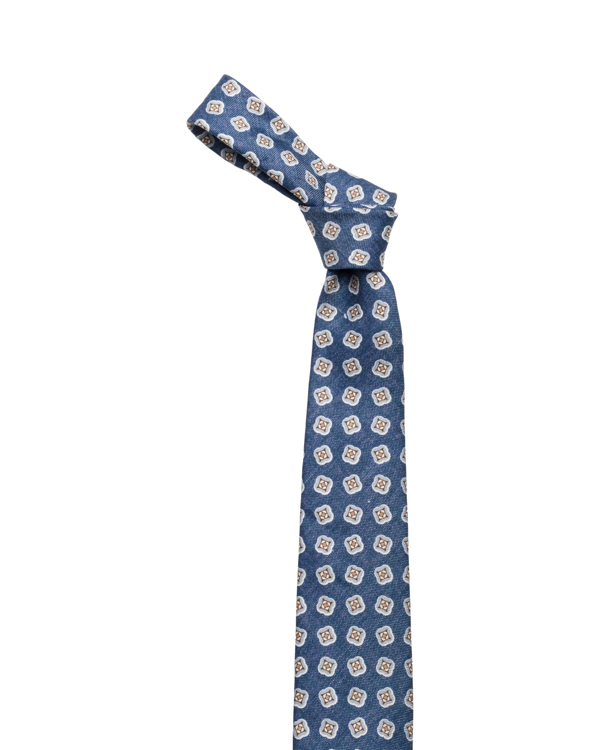 Silk tie, finely patterned, blue