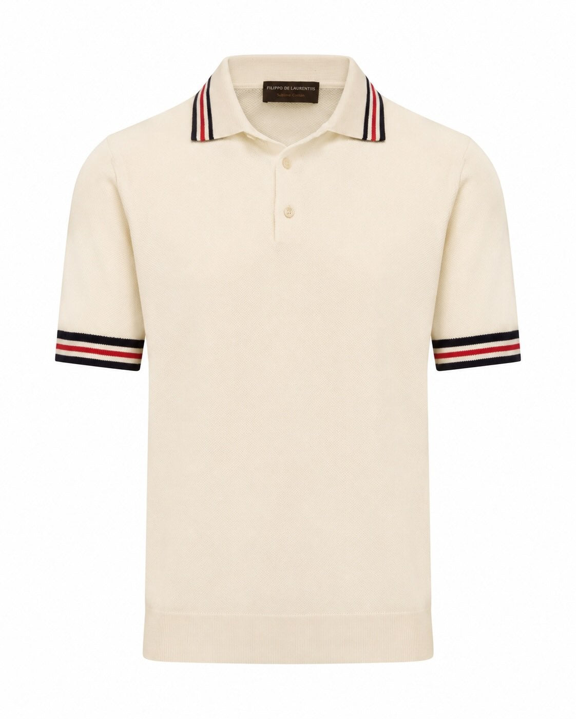 Baumwollkrepp Polo Slim Fit mit Streifen