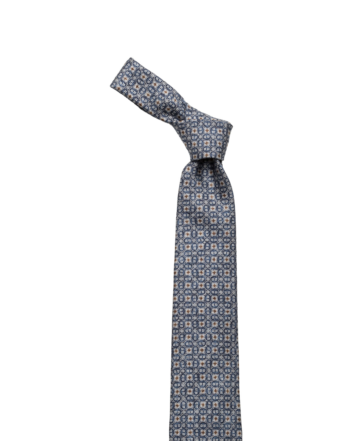 Silk tie, finely patterned, grey-blue