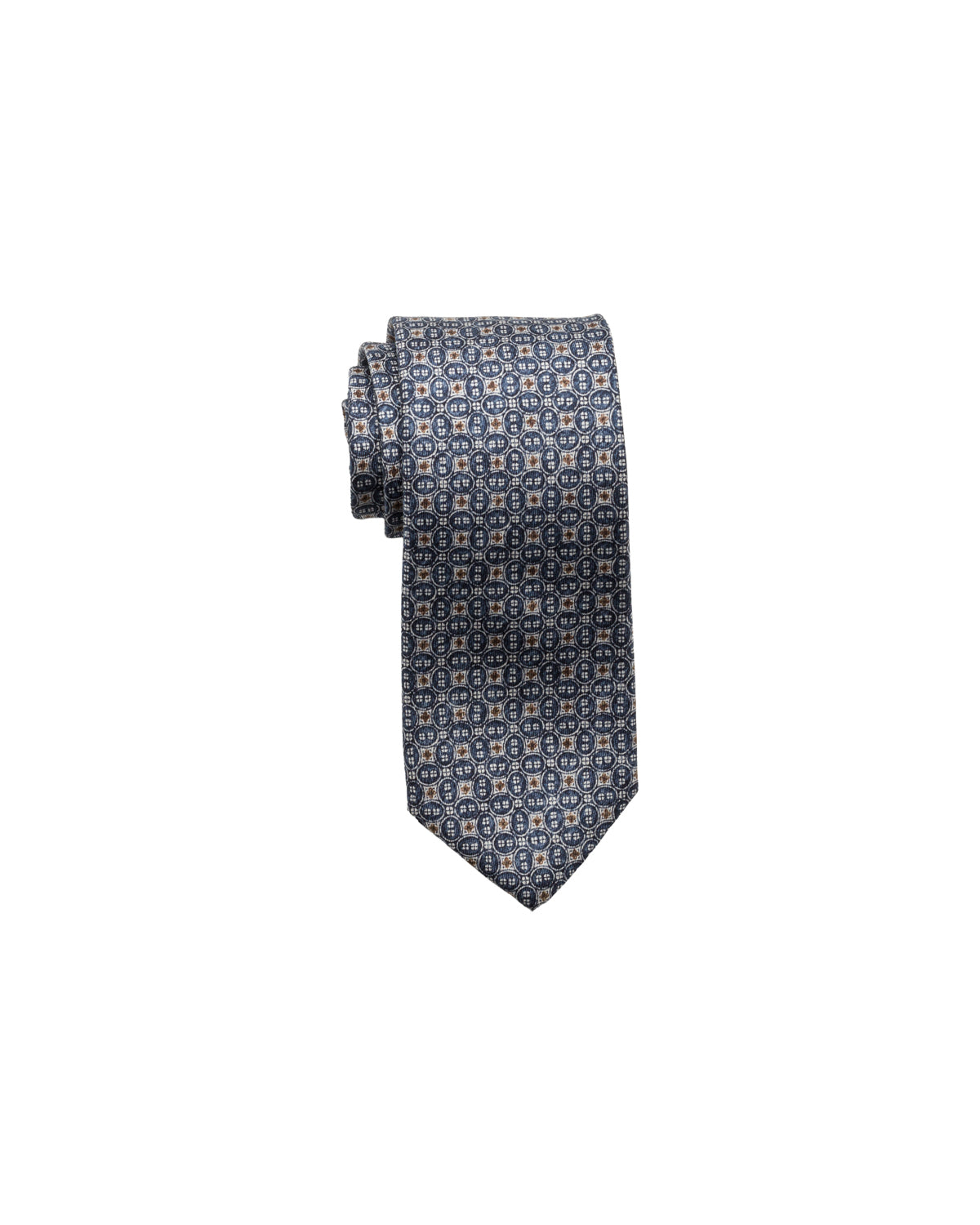 Silk tie, finely patterned, grey-blue
