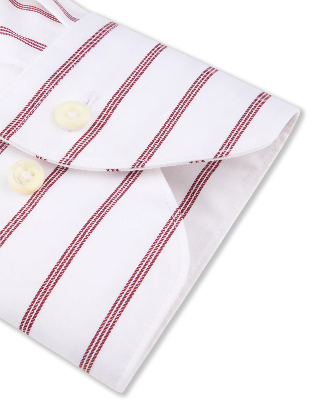 Striped twill shirt in red twofold cotton