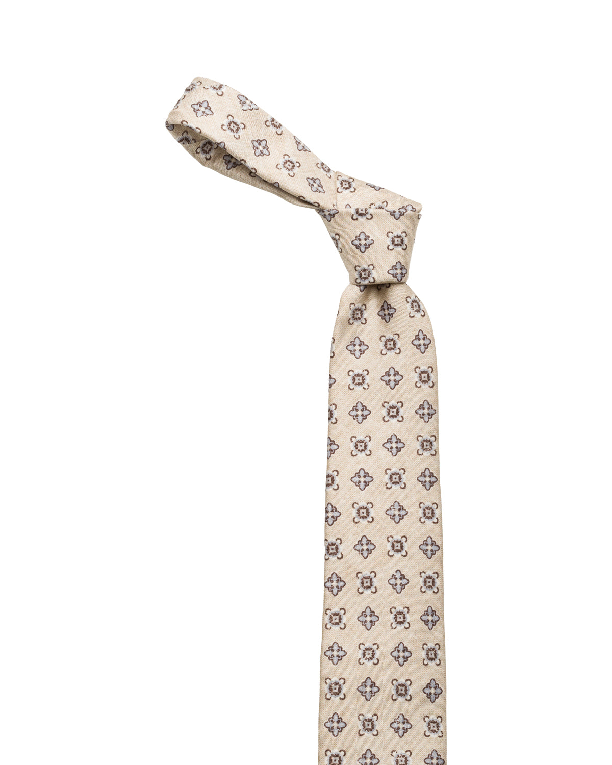 Silk tie with fine pattern, beige