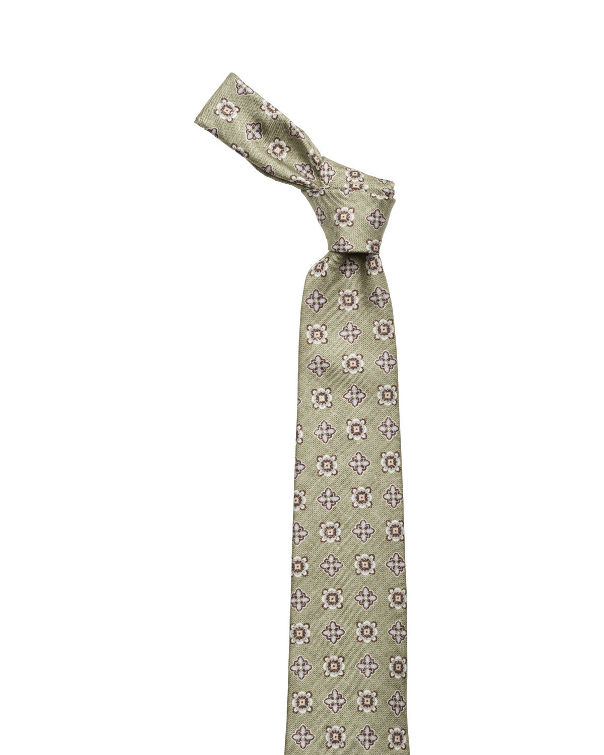 Silk tie, finely patterned, green