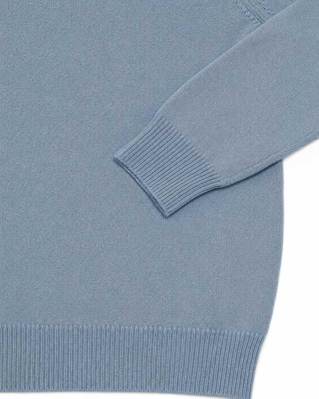 Hellblauer Rundhalspullover aus Kaschmir