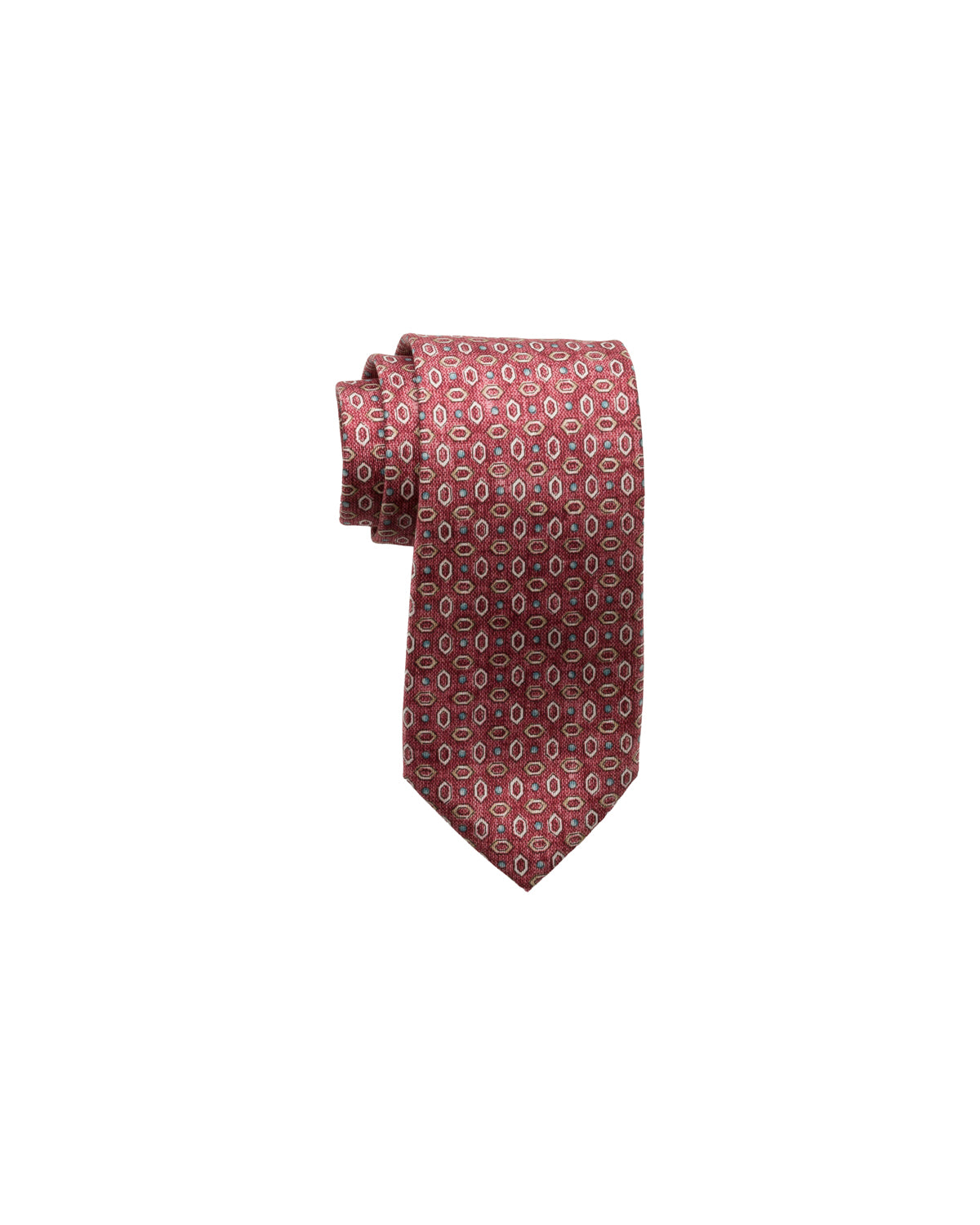 Silk tie, finely patterned, red