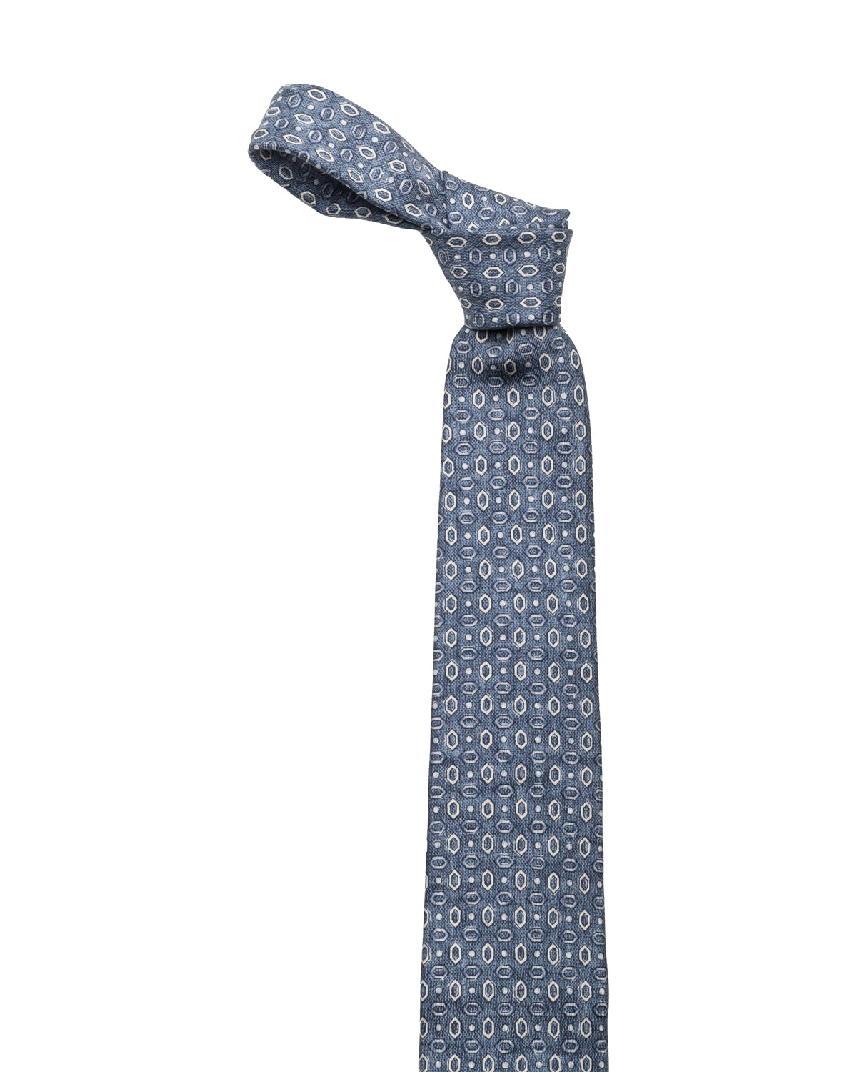 Silk tie, finely patterned, blue