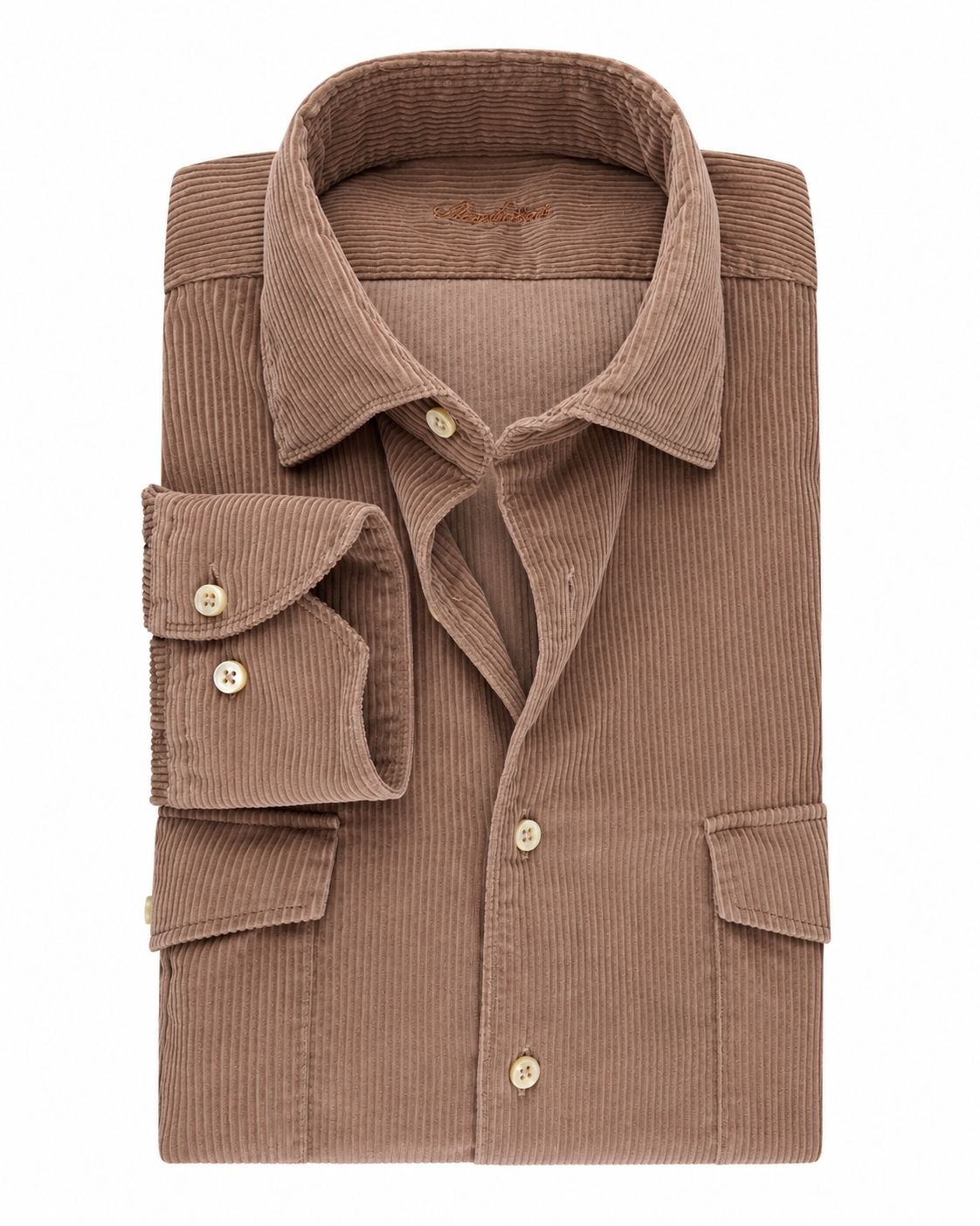 Beige Cotton Corduroy Shirt