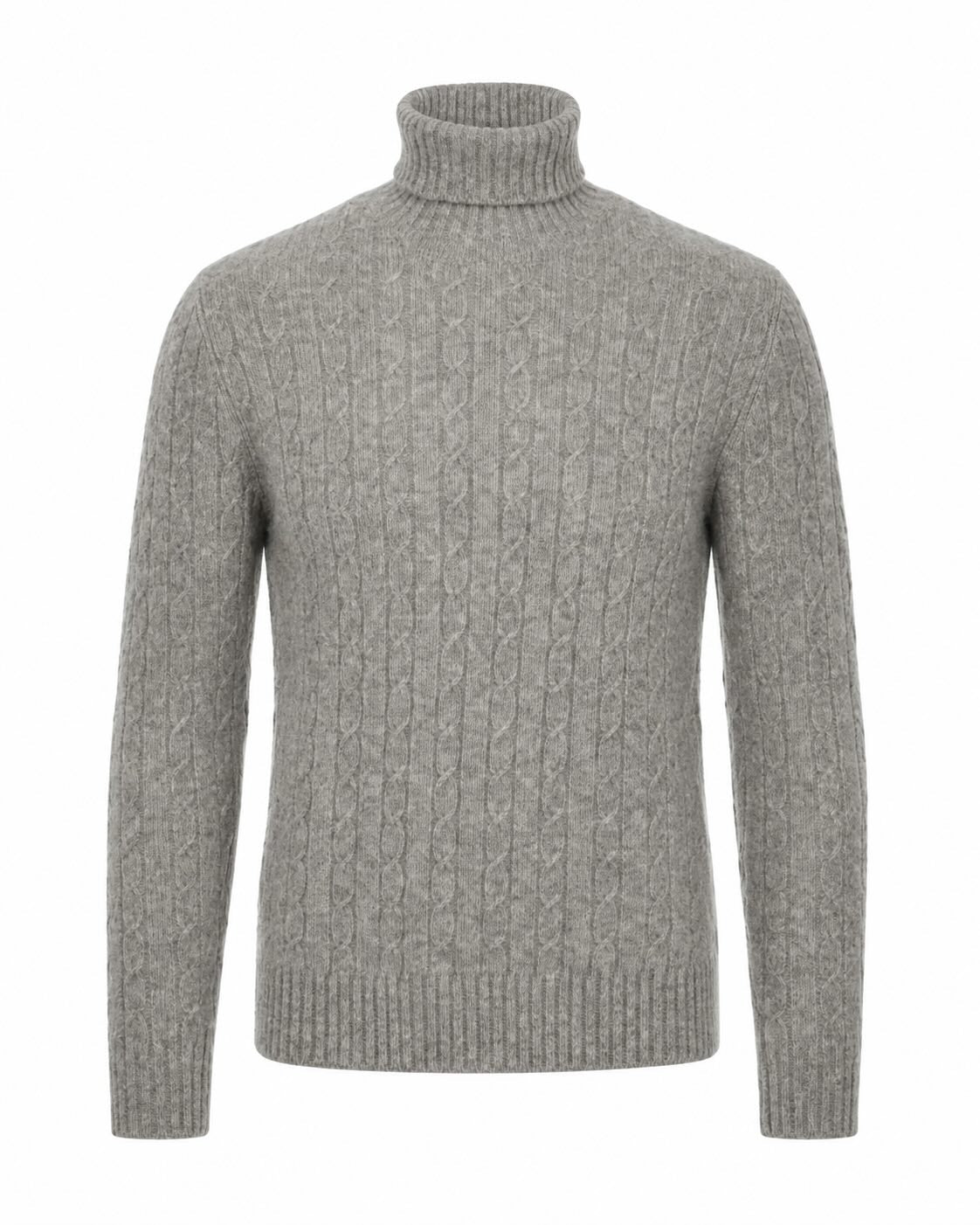 Cashmere and silk knit sweater in grey