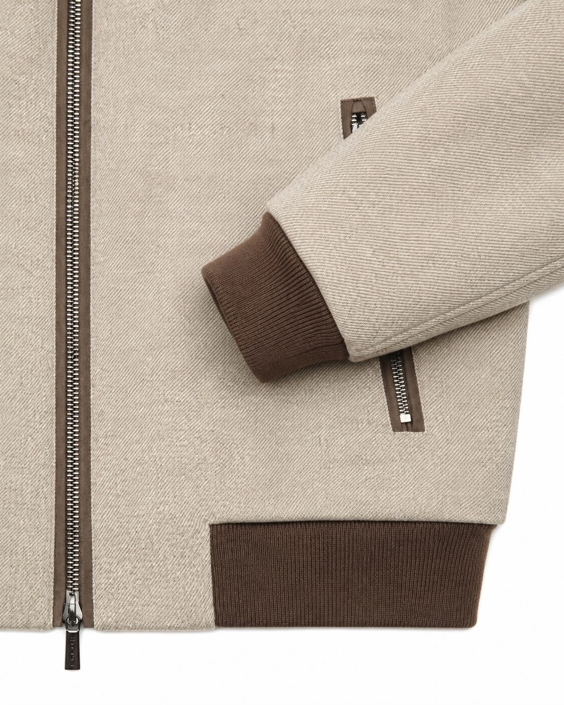 Transition jacket in virgin wool with down filling