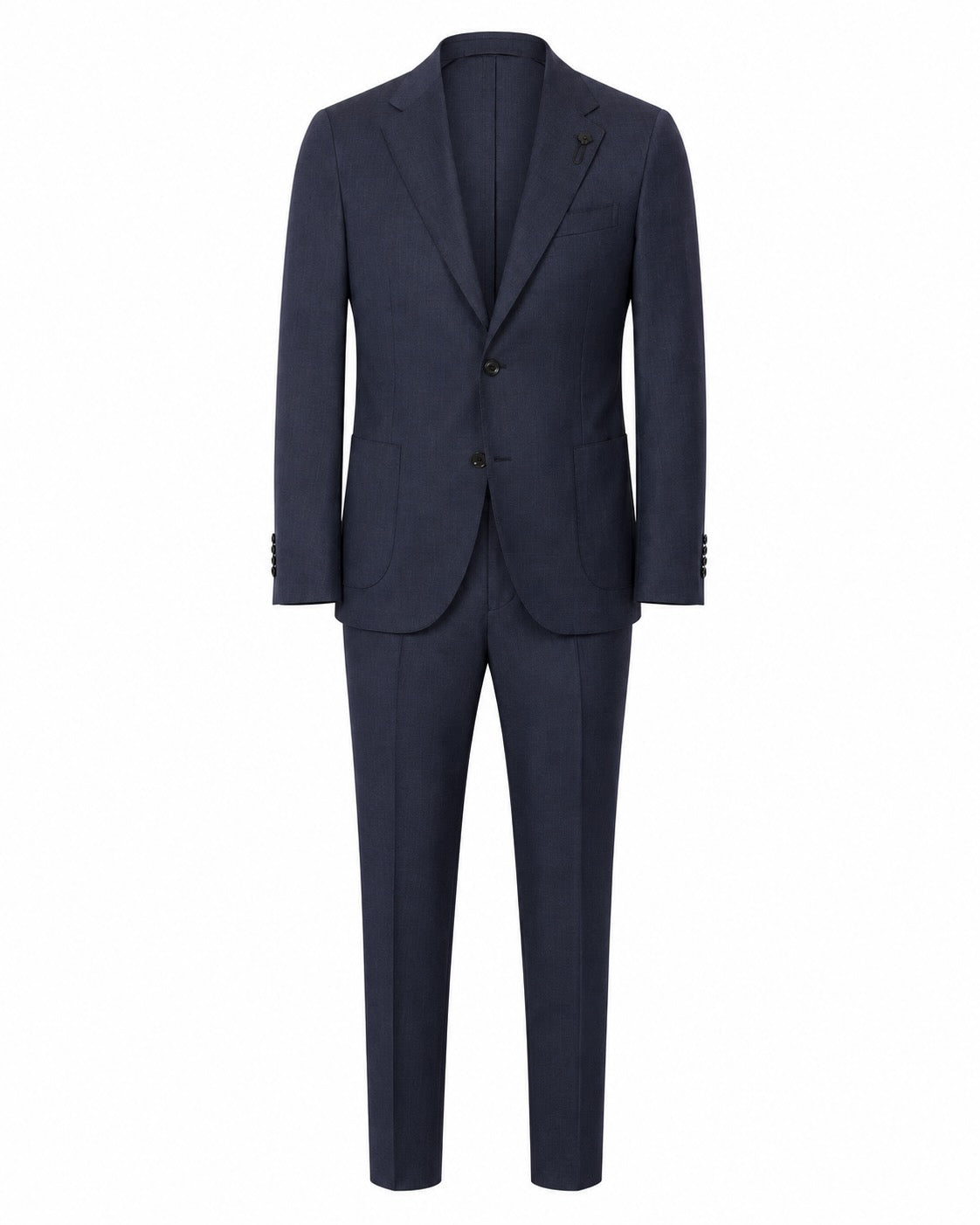 Pure Wool Suit Relaxed Fit Peak Lapel