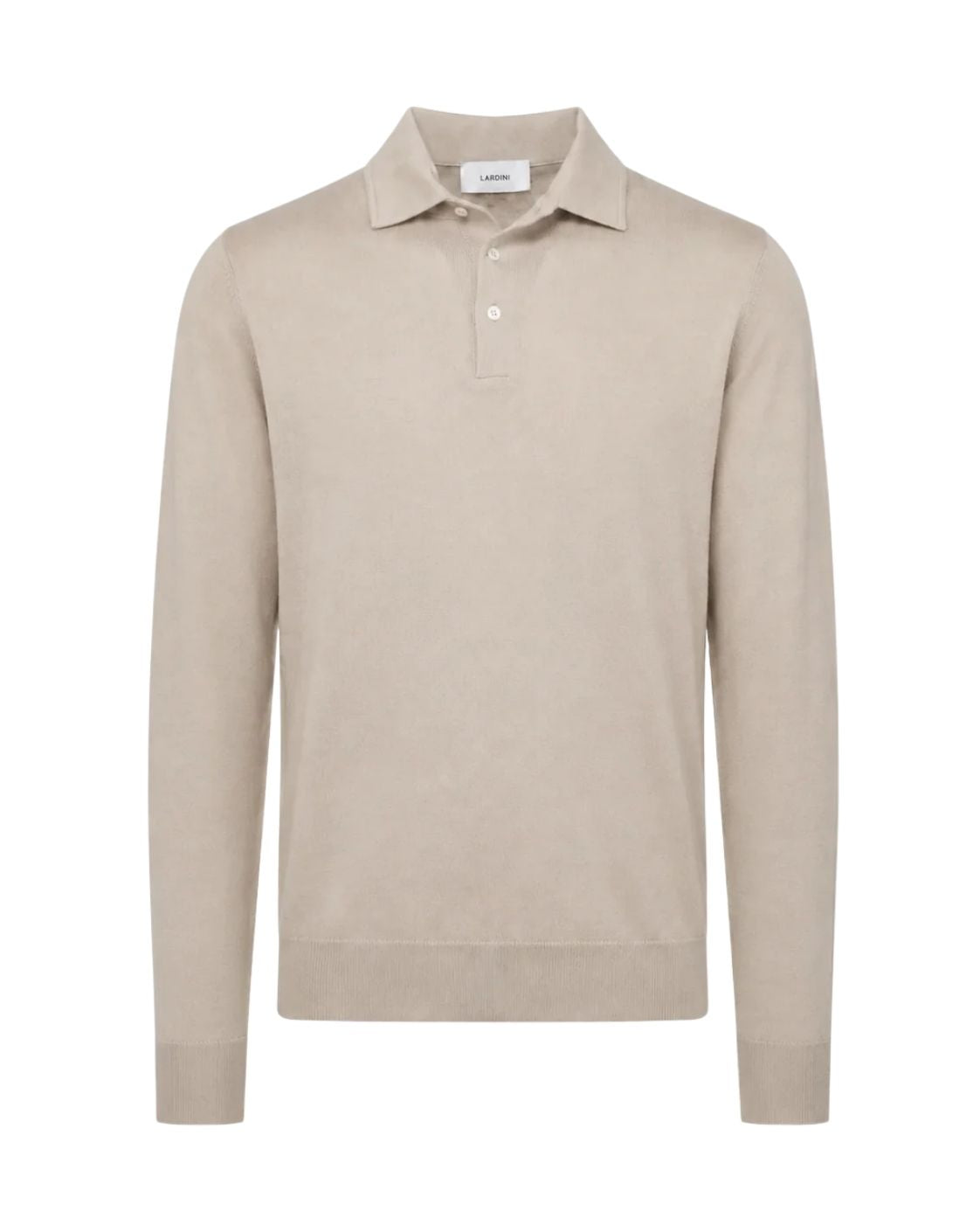 Feinstrick Langarm Poloshirt aus Schurwolle