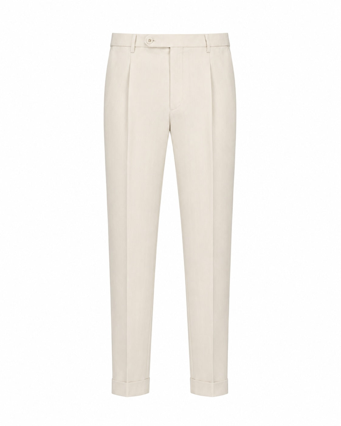 Luca Cropped Hose Baumwolle Leinen Fischgrat Relaxed Slim