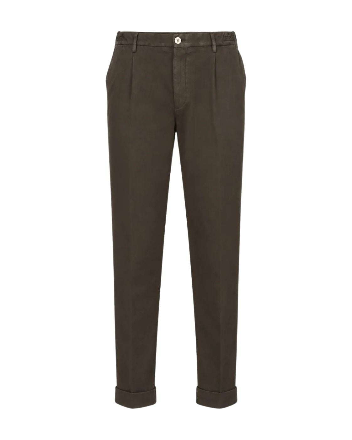 Chino aus Baumwolle und Kaschmir in Dunkelbraun im Relaxed Fit