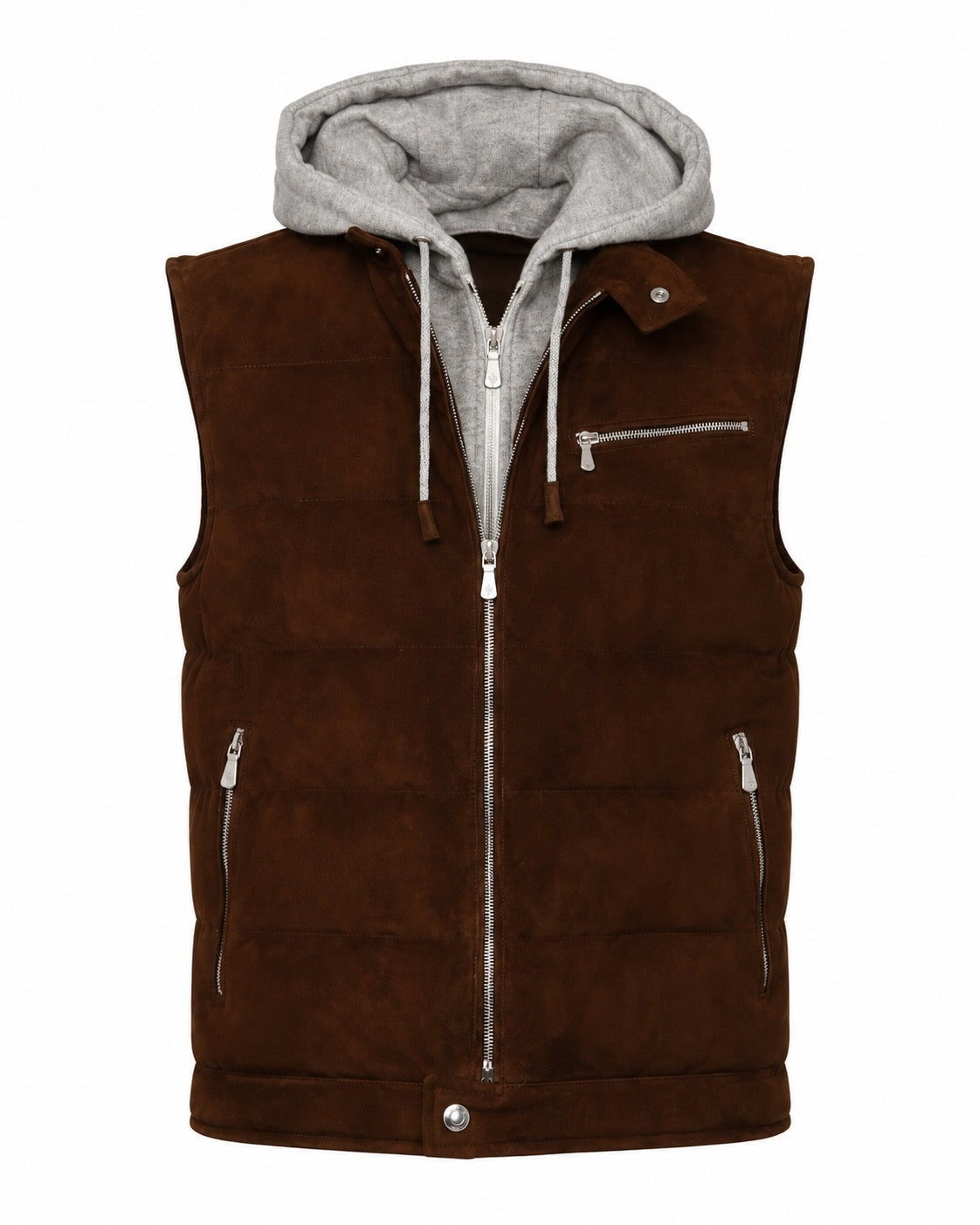 Suede down vest