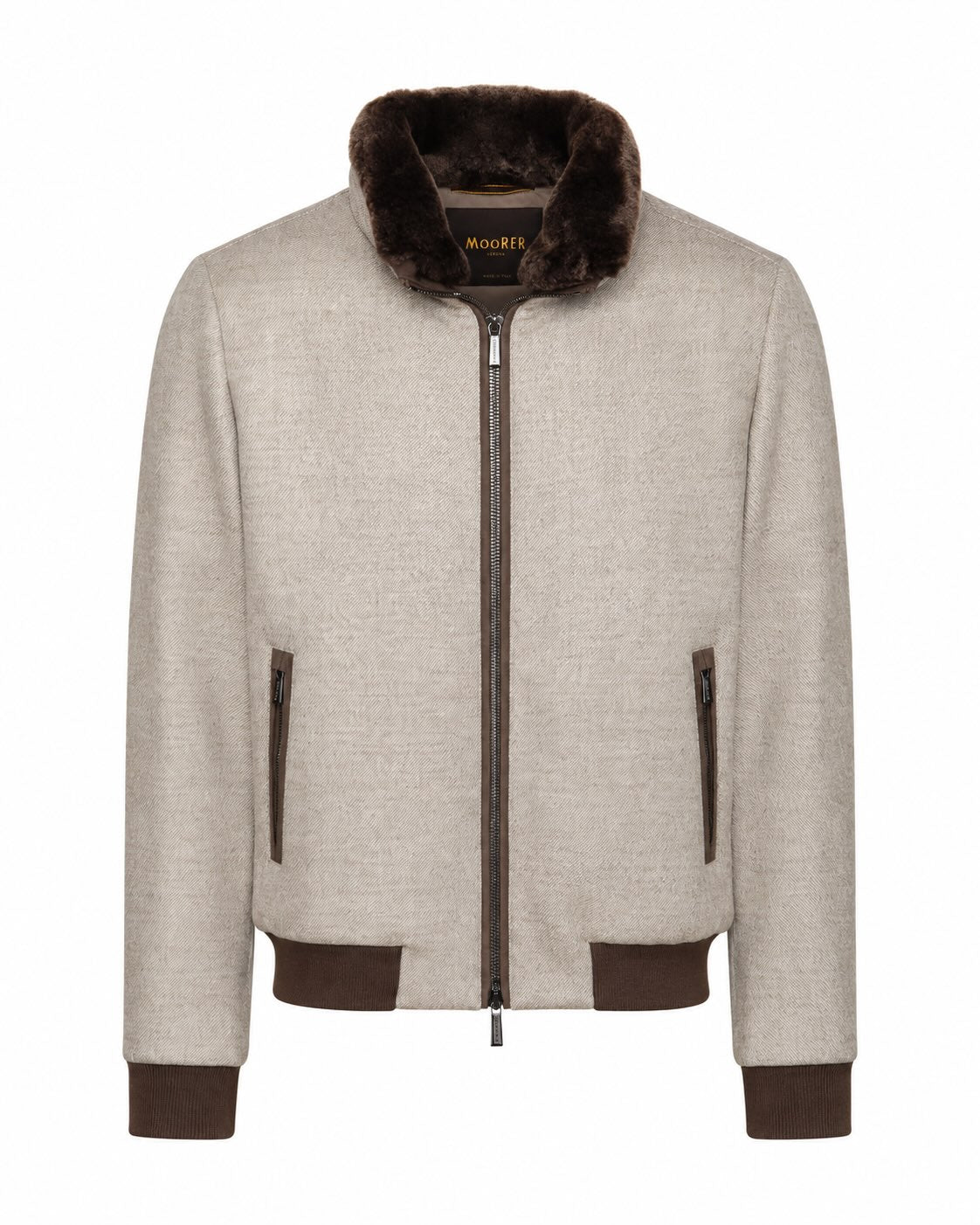 Transition jacket in virgin wool with down filling
