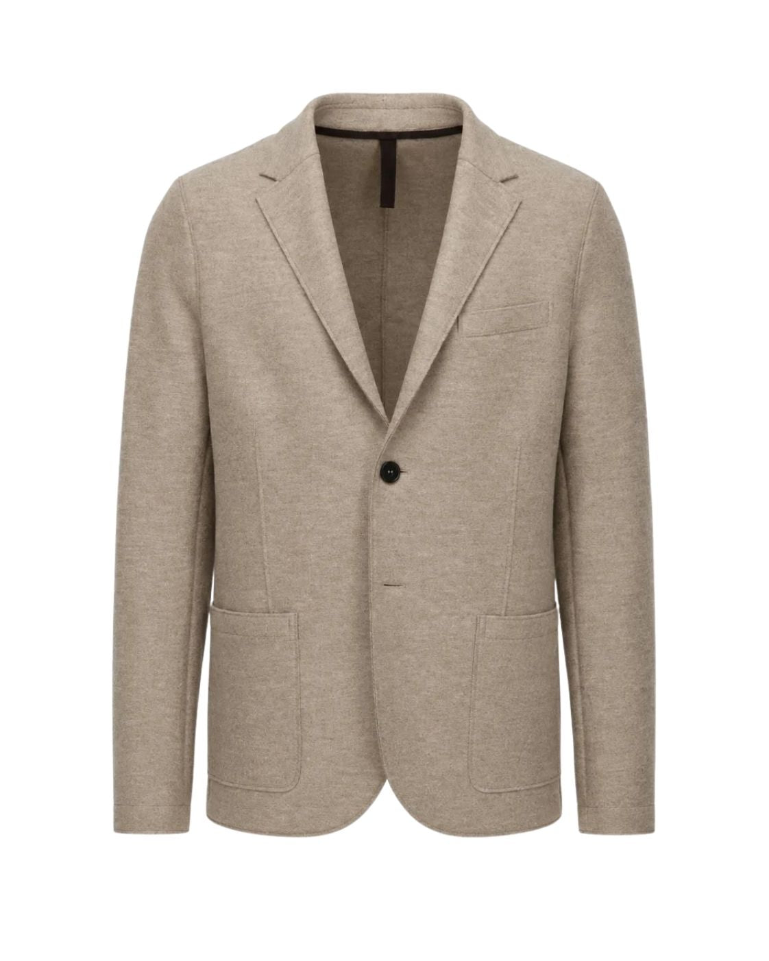 Unlined virgin wool blazer in beige