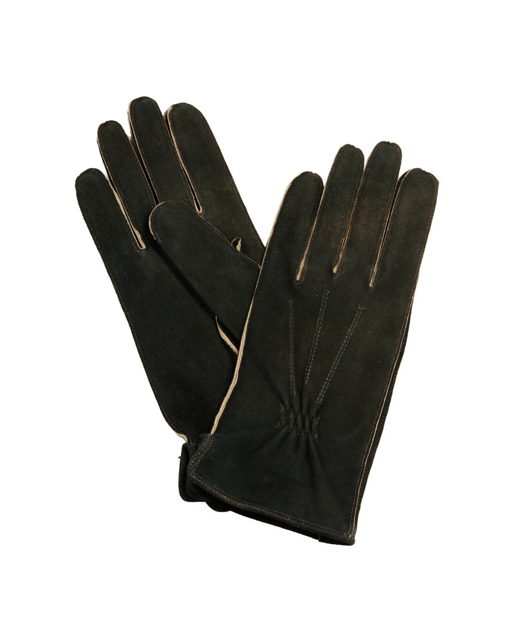 Anthracite goatskin leather gloves