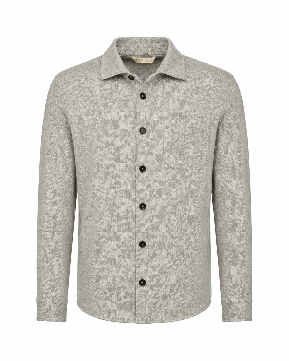 Linen silk cotton overshirt herringbone relaxed slim fit