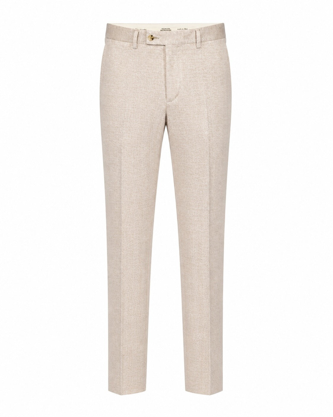 Linen Silk Cotton Slim Fit Trousers