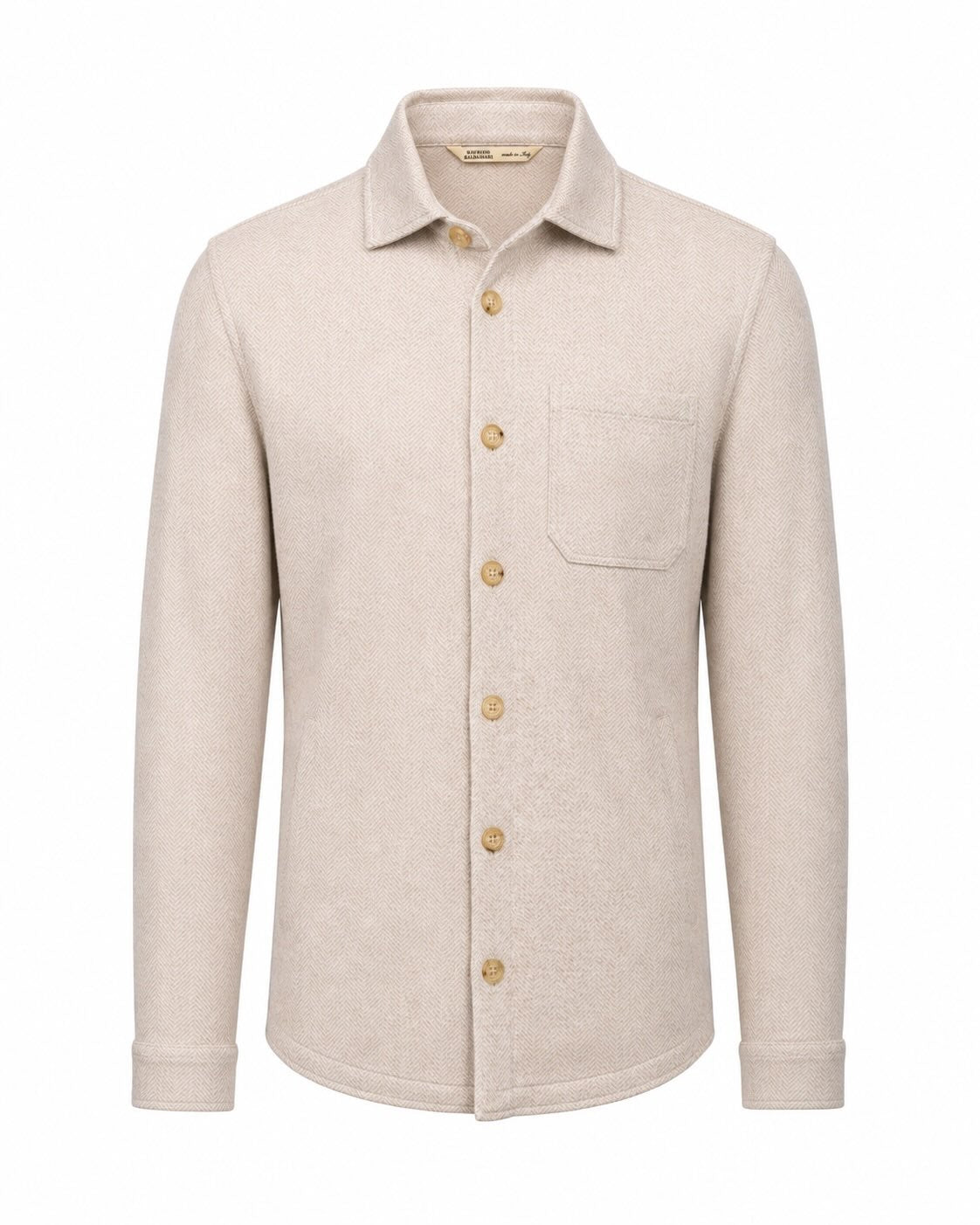 Linen silk cotton relaxed slim overshirt