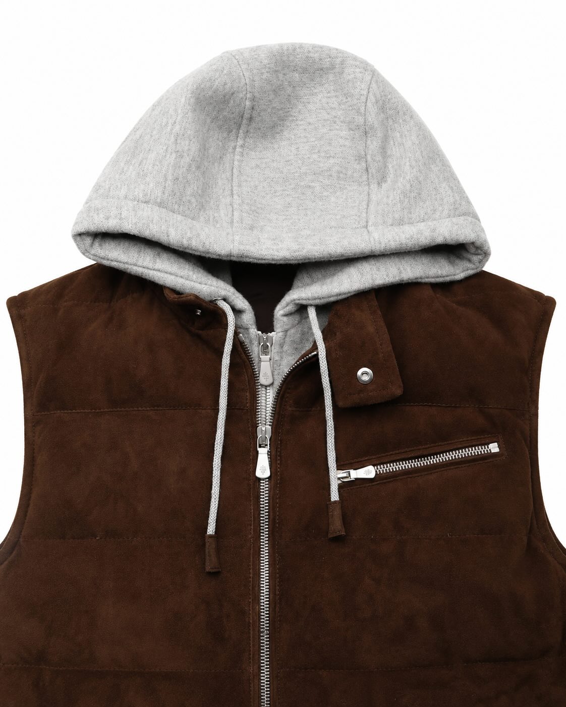 Suede down vest