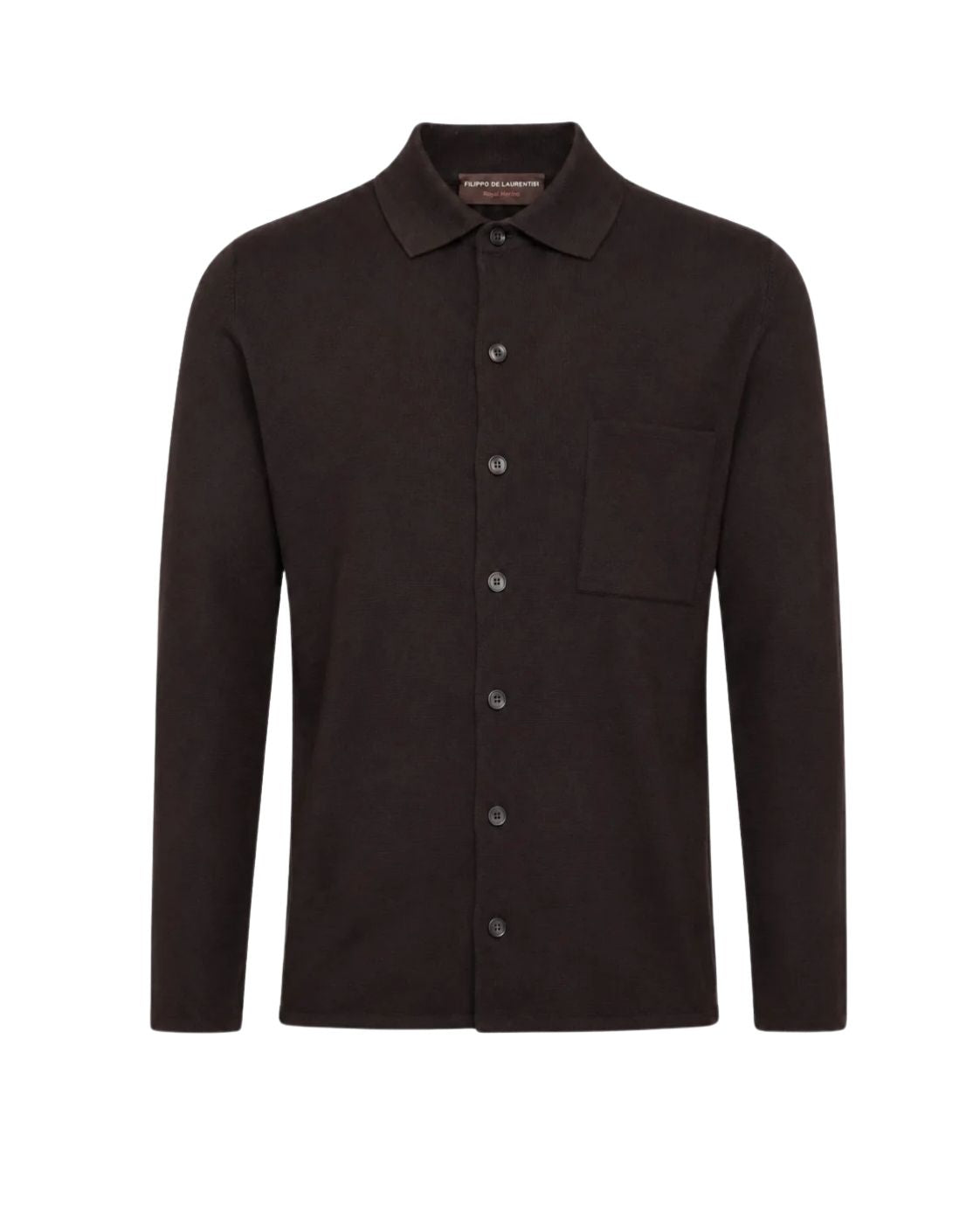 Dunkelbraunes Overshirt aus Superfine 120’s Merinowolle