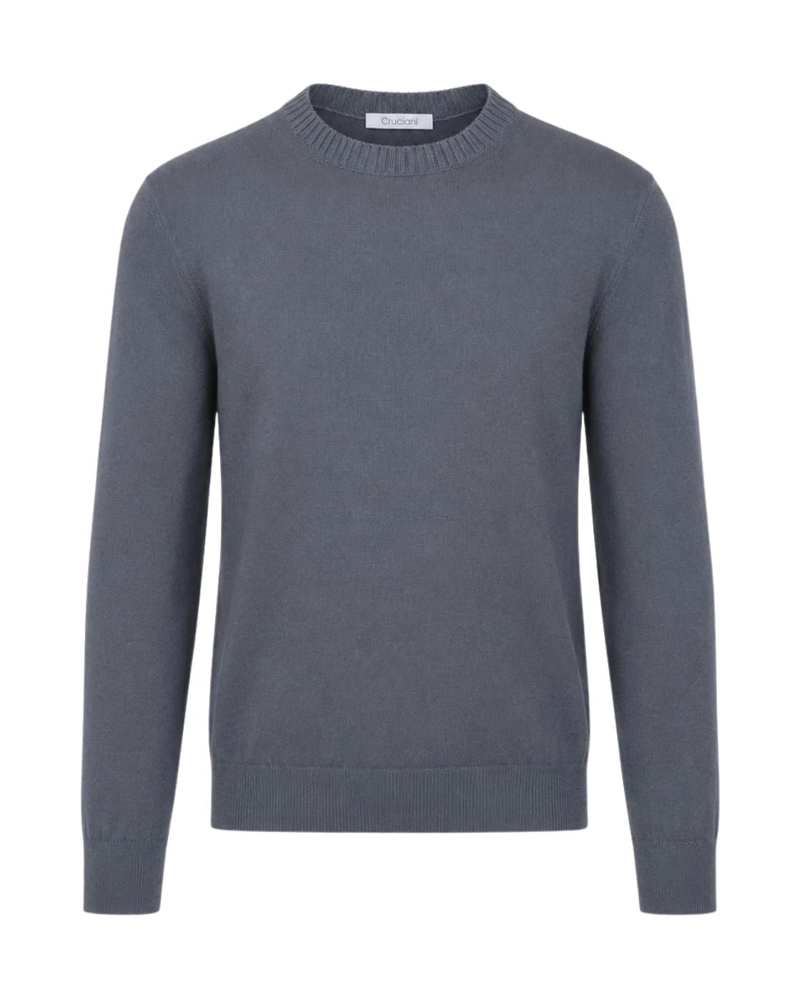 Feinstrick-Rundhalspullover aus Wolle im Slim Fit