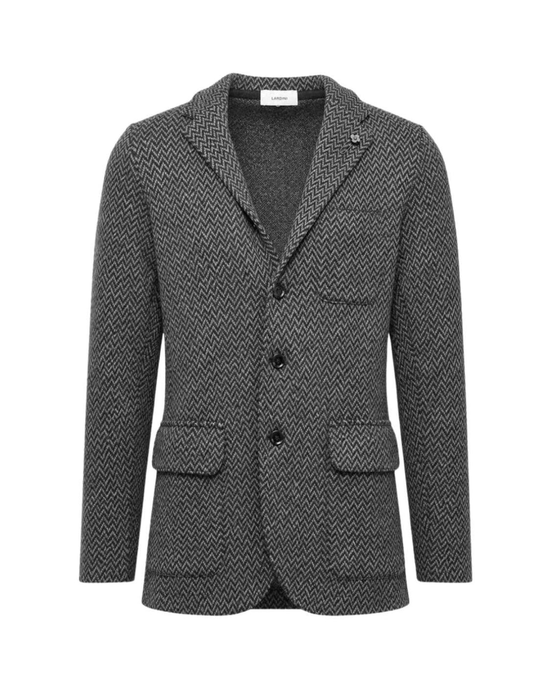 Virgin wool blazer with zig-zag pattern