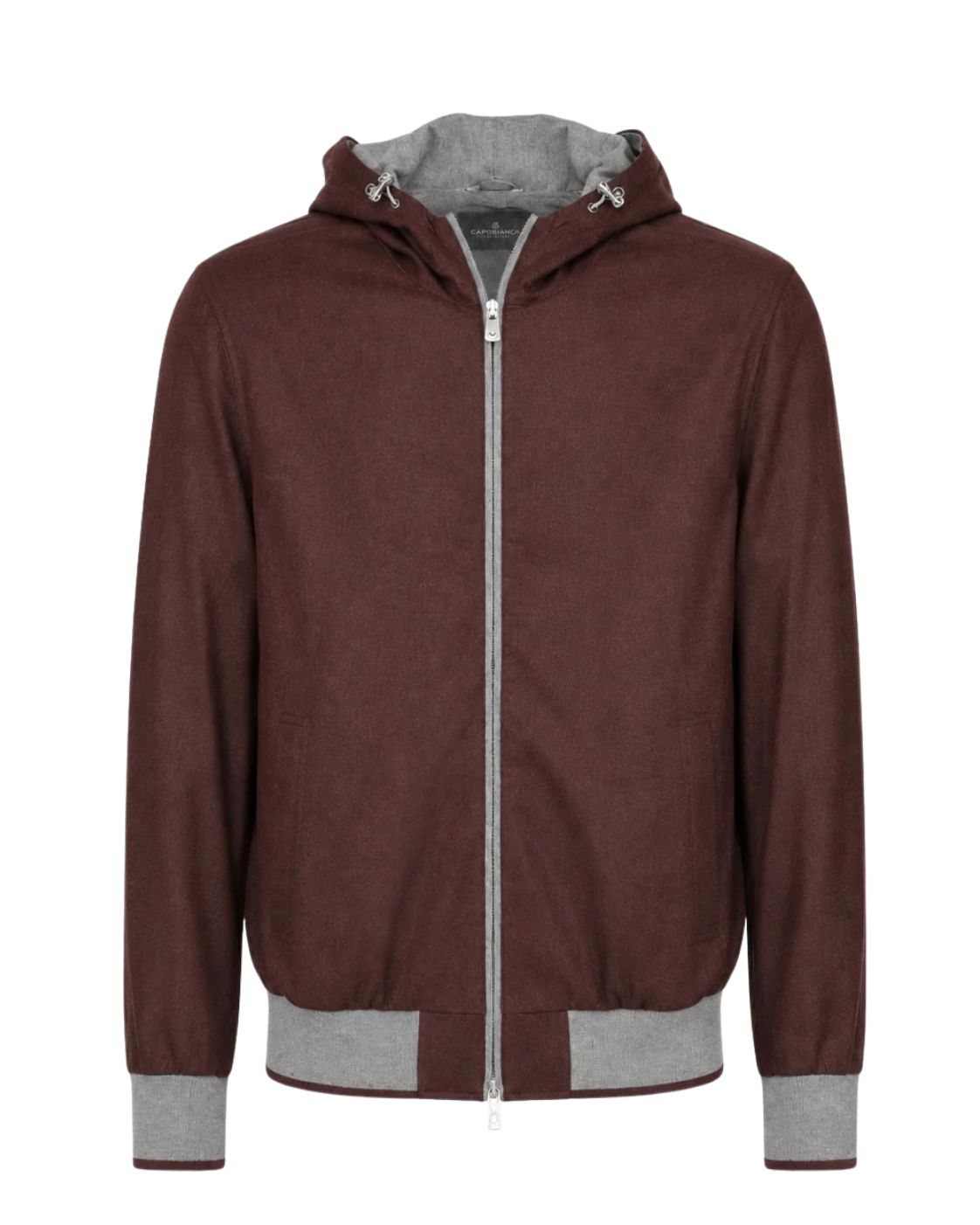 Blouson aus Wolle und Schurwolle in Bordeaux