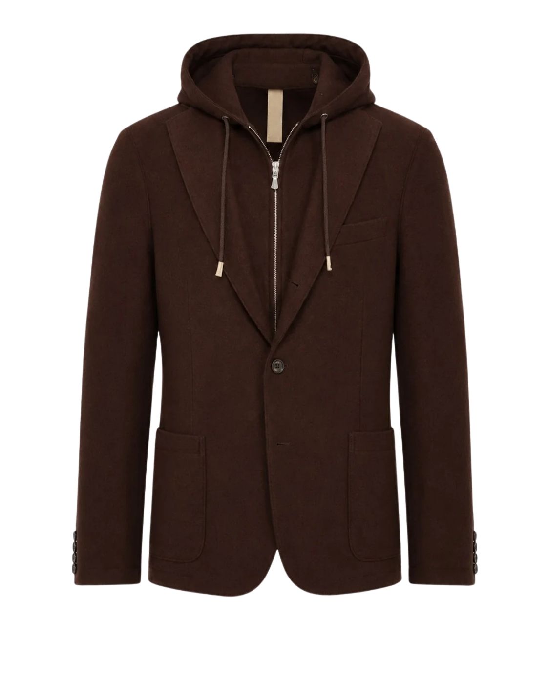 Wool blazer with hood insert