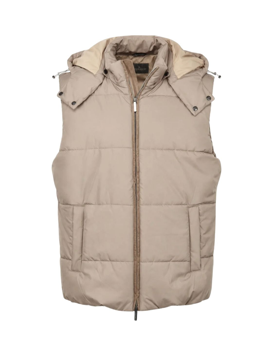 Gilet in Beige mit Kapuze