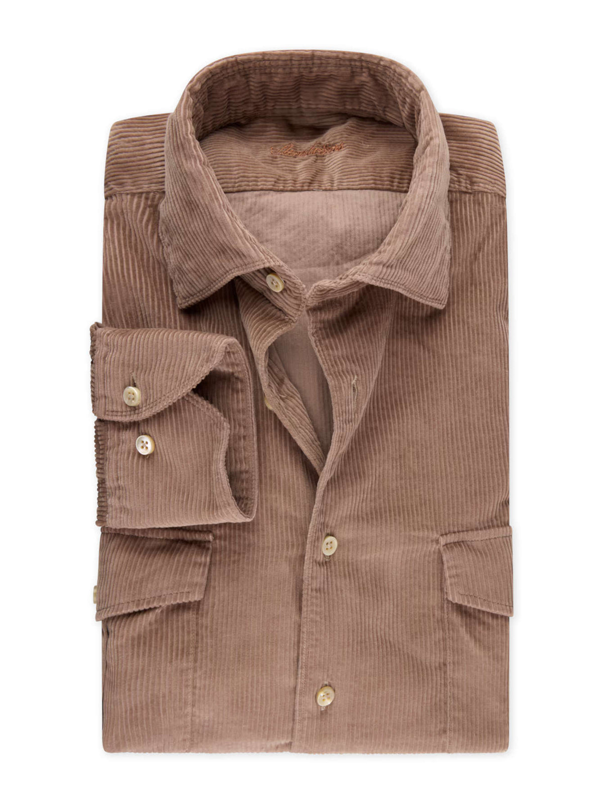 Cordhemd aus Baumwolle in Beige