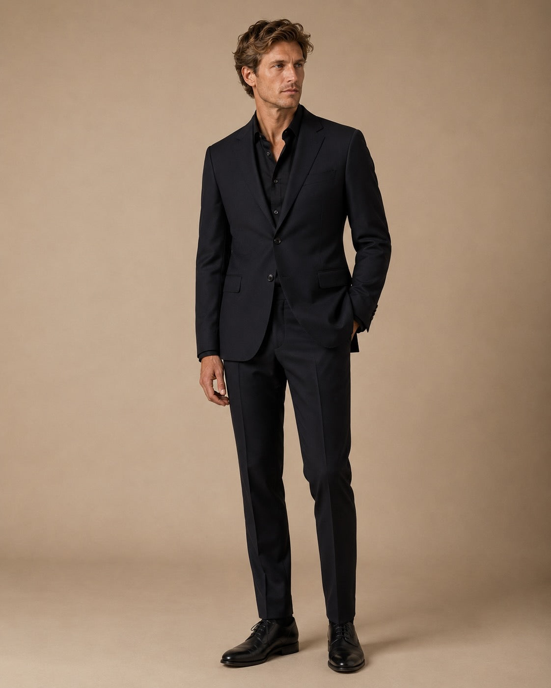 Schurwollanzug Slim Fit Business