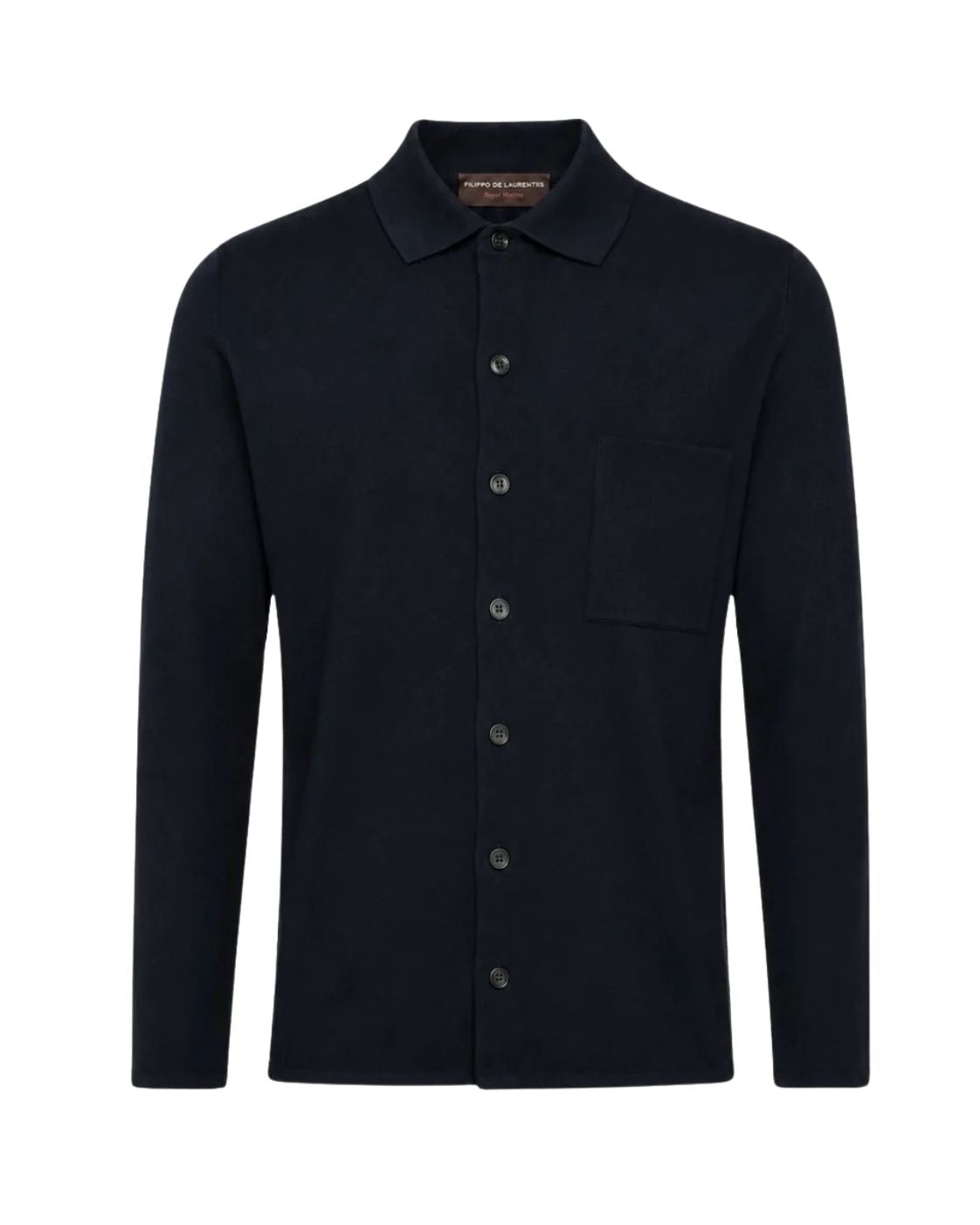 Dark blue overshirt made of Superfine 120’s Merino wool