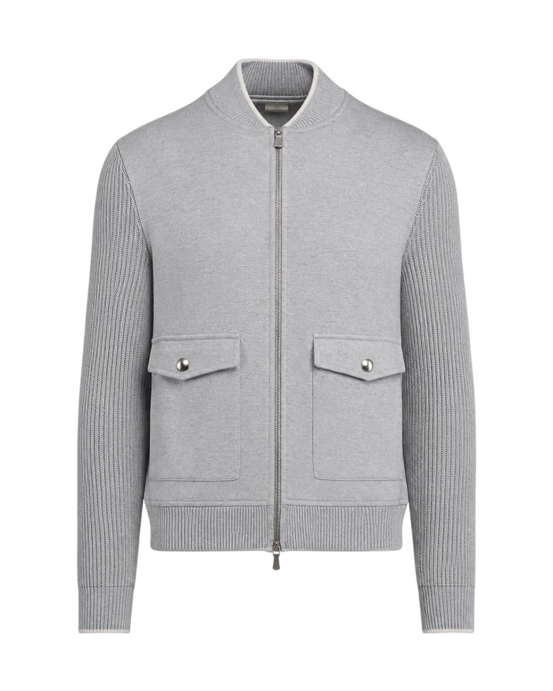 Baumwolle-Leinen Bomberjacke Slim Fit