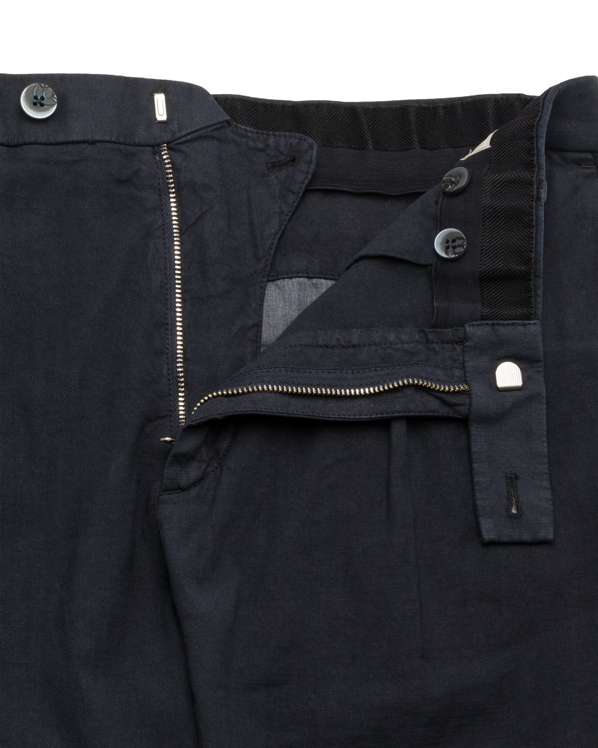 Silvio Hose Baumwolle Leinen Relaxed Fit mit Bundfalte