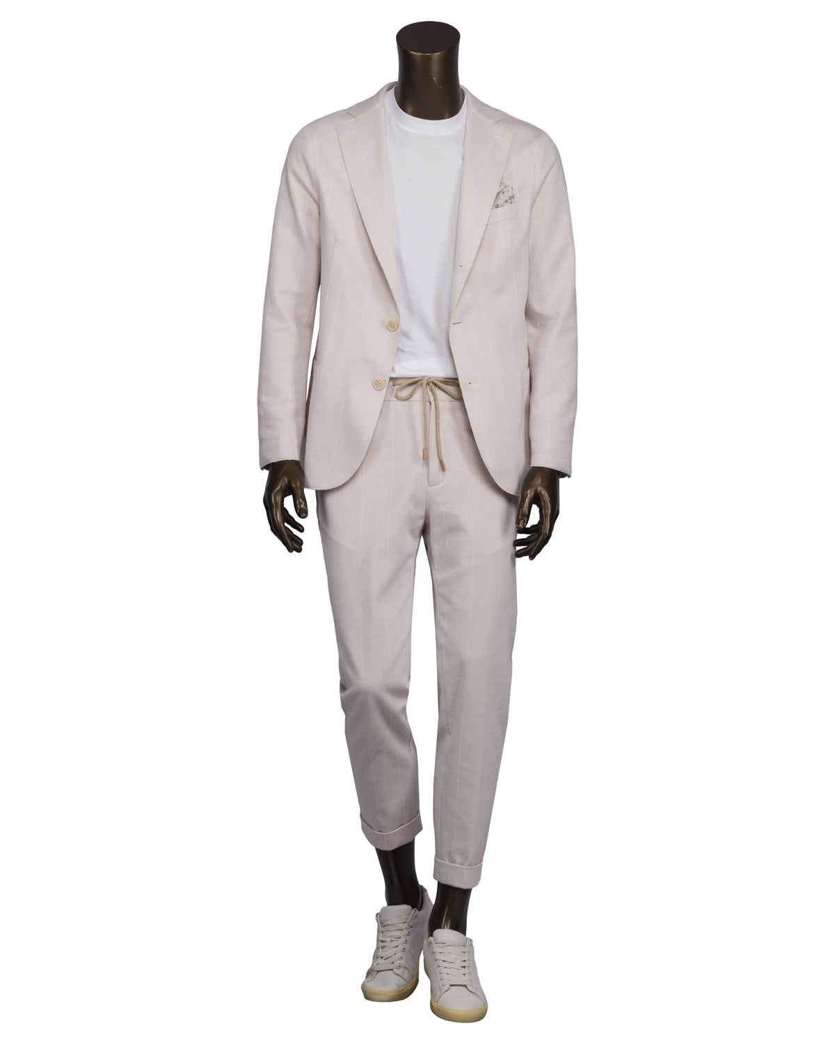 Baumwollmix Anzug ungefüttert Slim Fit