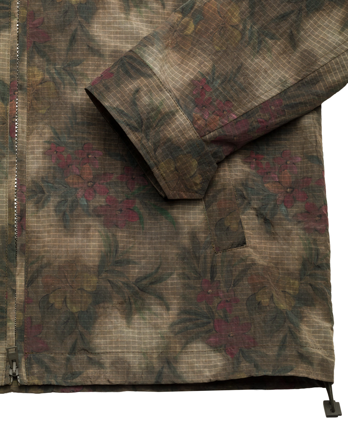 Technische Jacke aus Polyamid mit Karo- und Floralprint