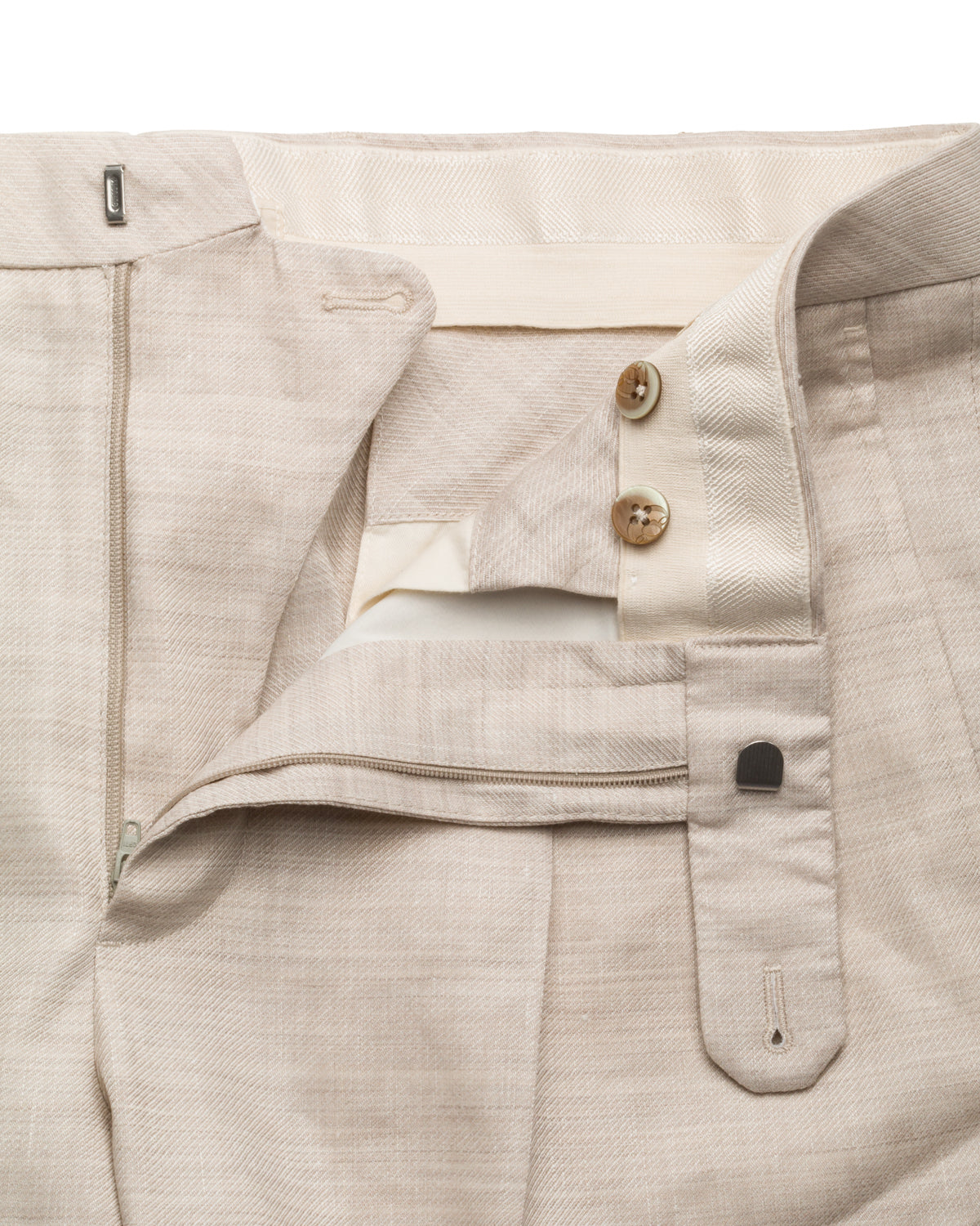 Leinen Wolle Hose Relaxed Fit Bundfalte