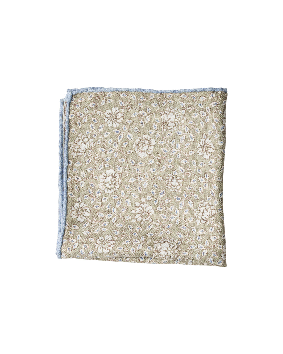 Silk pocket square, double-sided, hand-rolled, light blue