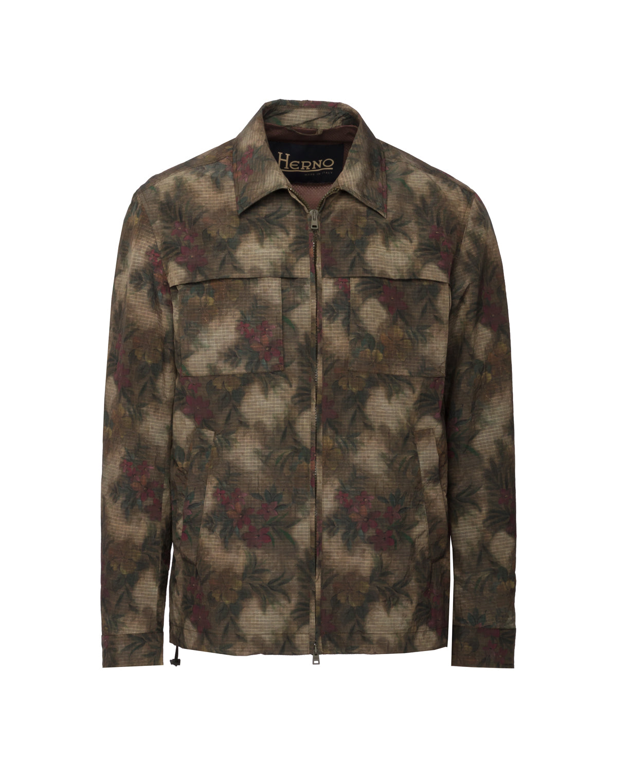 Technische Jacke aus Polyamid mit Karo- und Floralprint