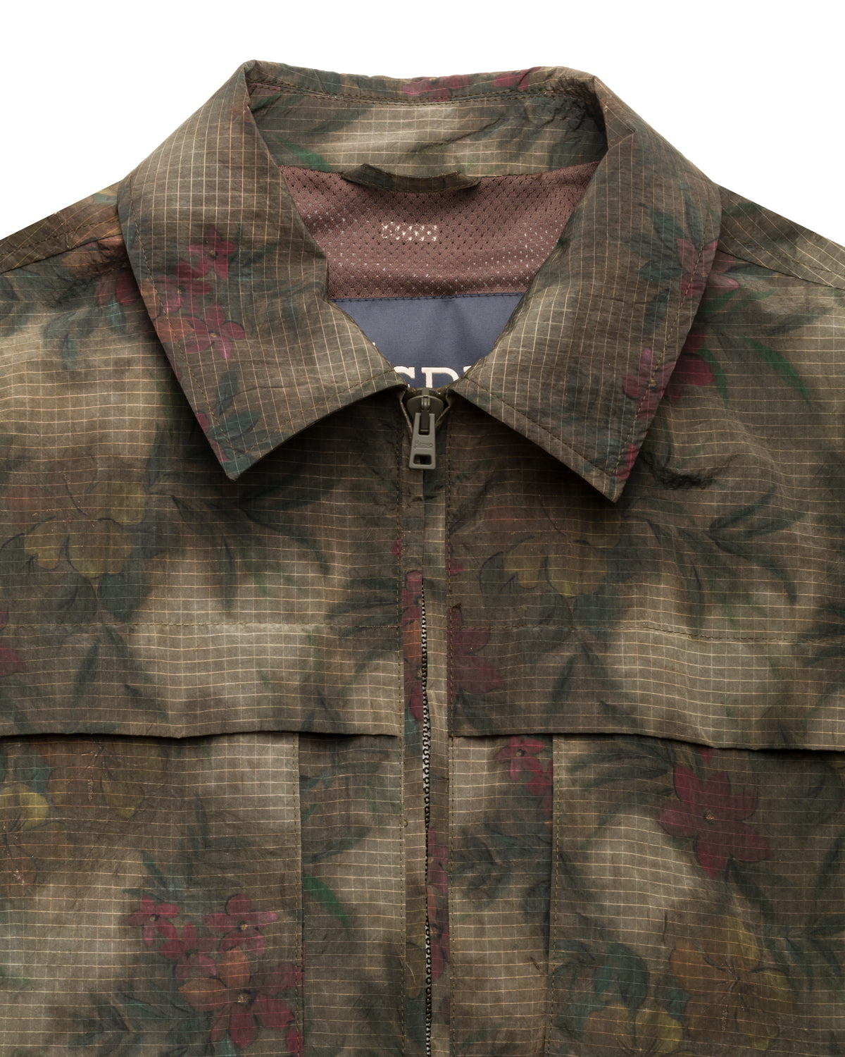 Technische Jacke aus Polyamid mit Karo- und Floralprint