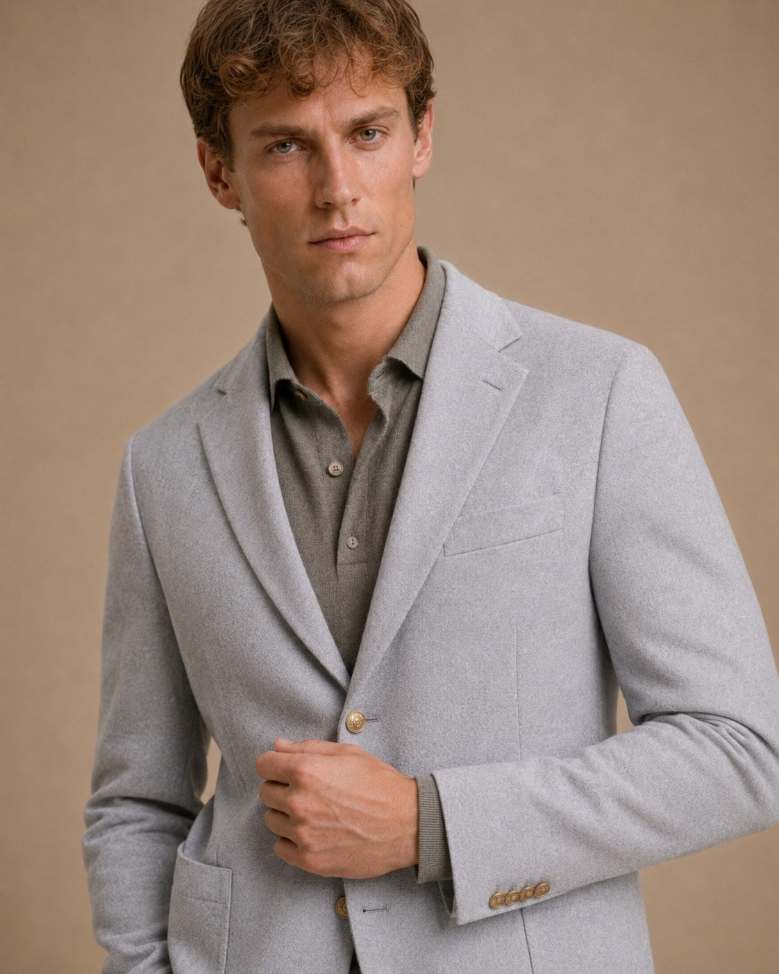 Baumwollmix Blazer Slim Fit